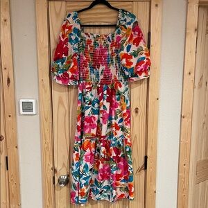 Floral Multicolor Women's Dress